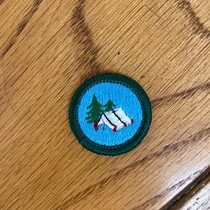 Vintage Girl Scouts or brownies iron on camping patch
